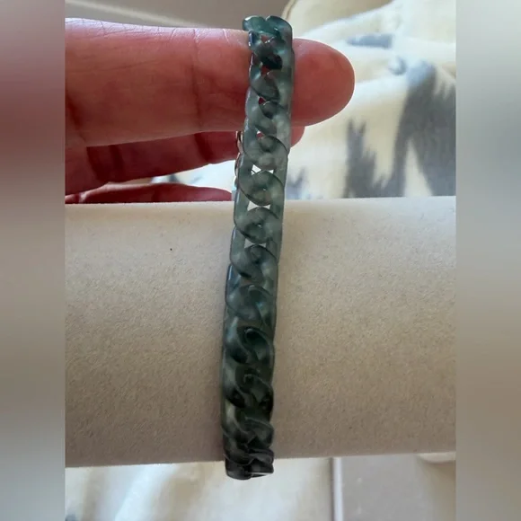 Certified Grade A Burma Jade Icy Cuban Bracelet